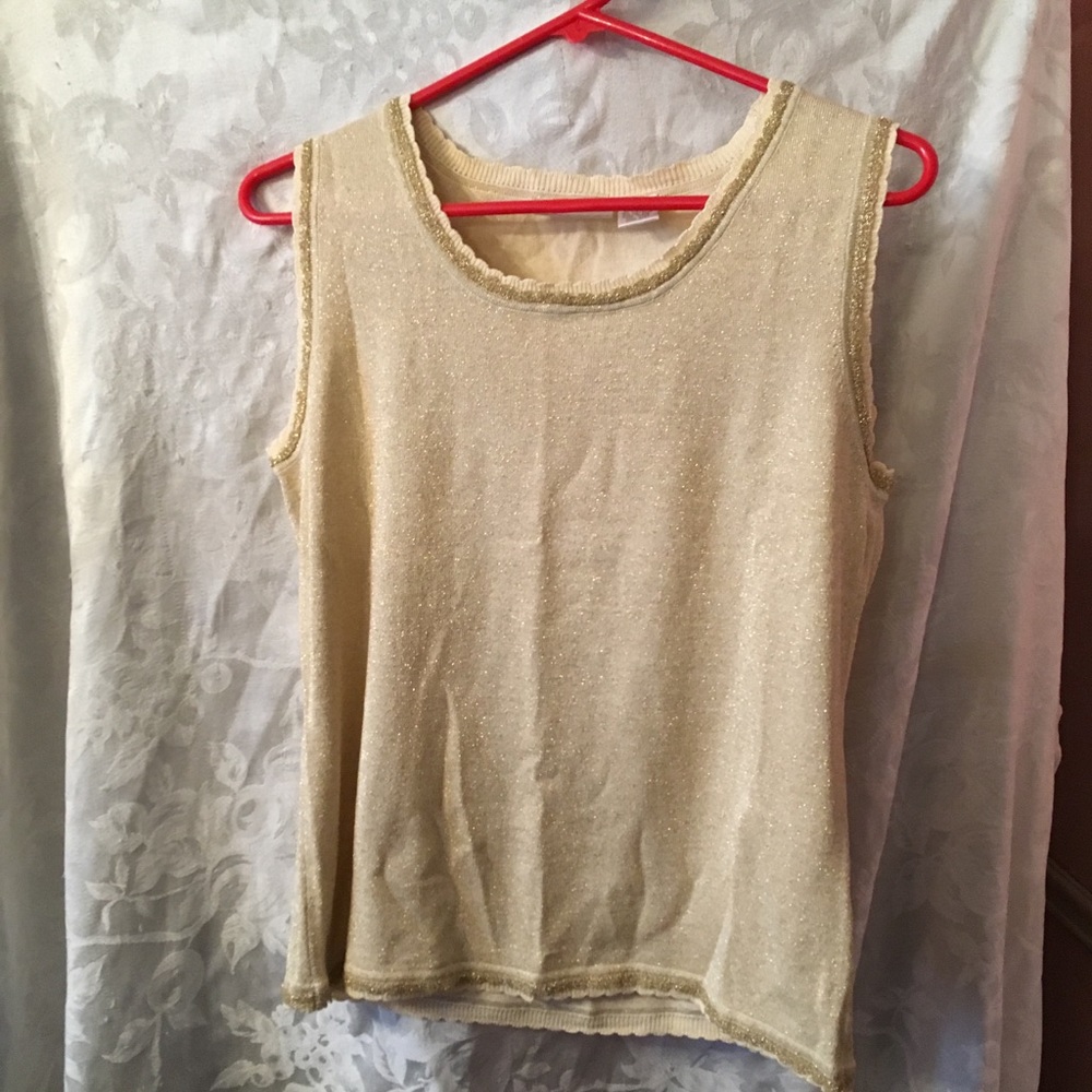 Preswick & Moore gold sleeveless sweater-ladies L